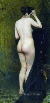 ヌード Painting - 後ろからのヌードモデル 1896年 イリヤ・レーピン